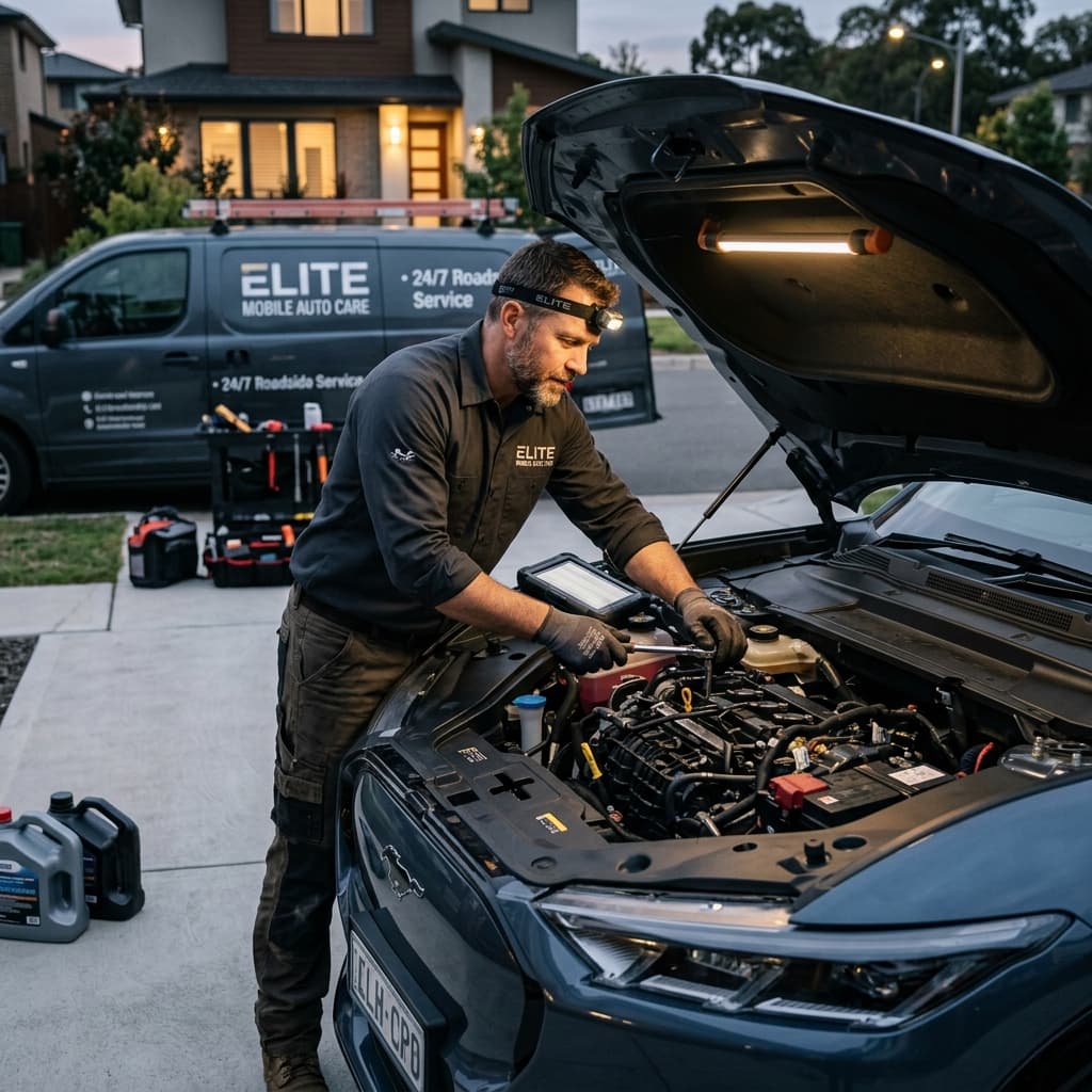 Stewart Mobile Repair mechanic working on a car engine