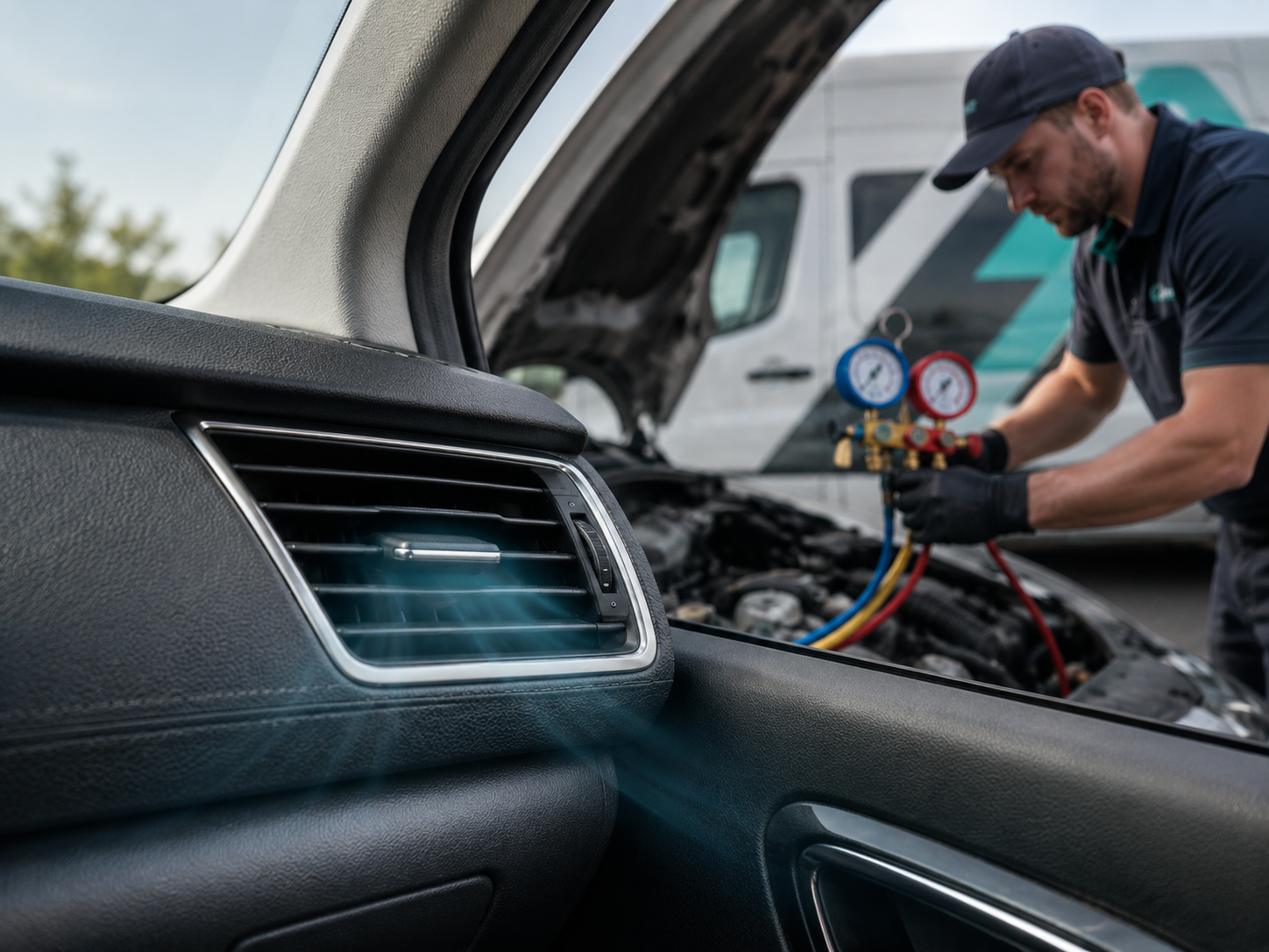 Mobile auto A/C diagnostics and repair