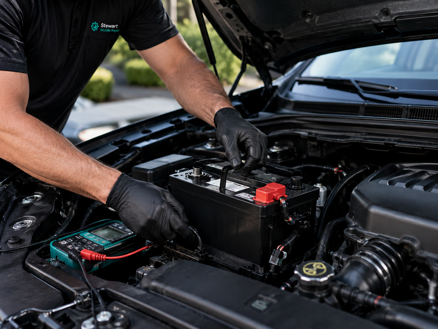 Mobile battery testing and replacement service