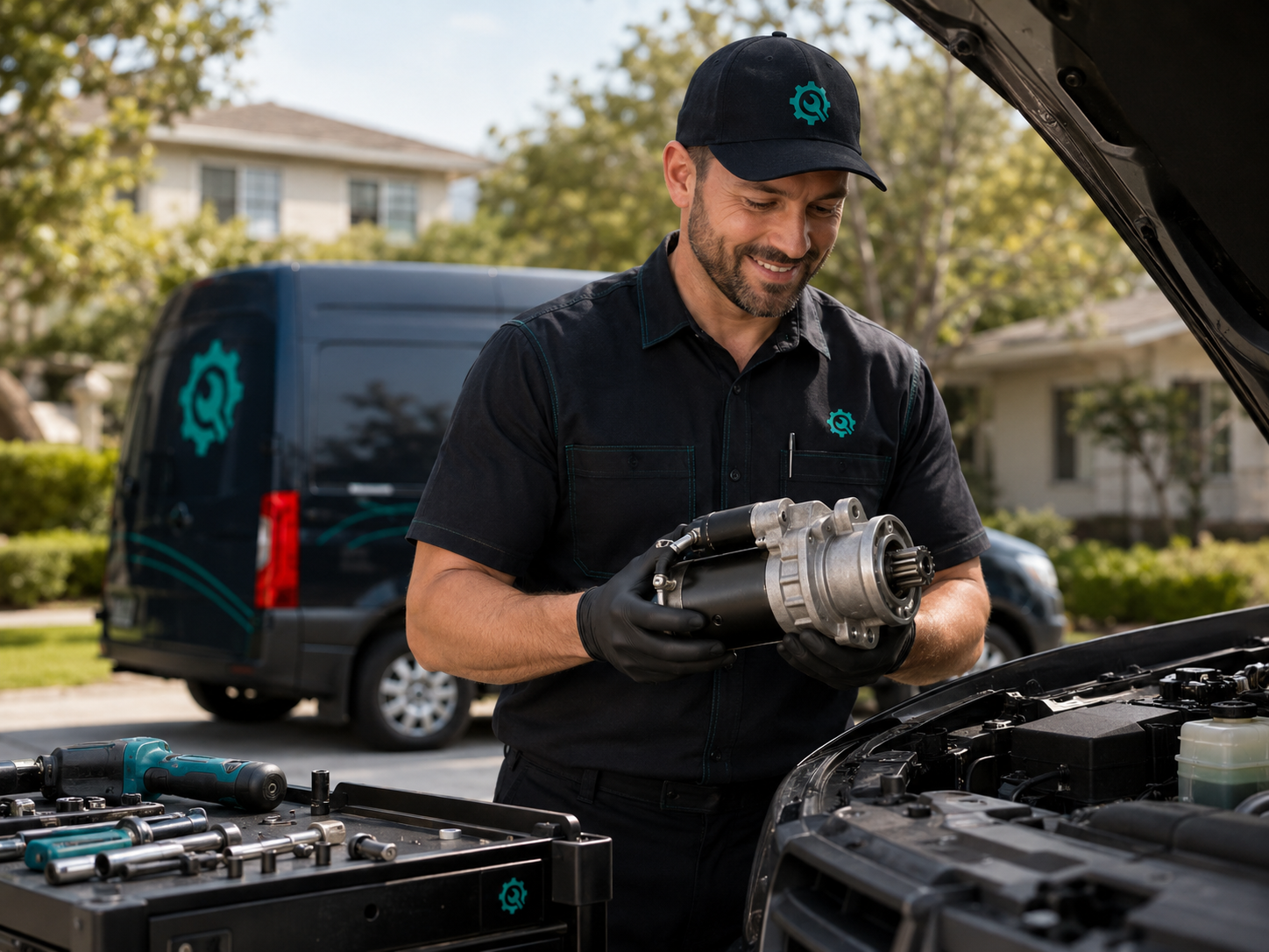 Mobile starter replacement service